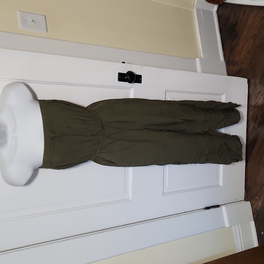 Hunter Green Strapless Jumpsuit